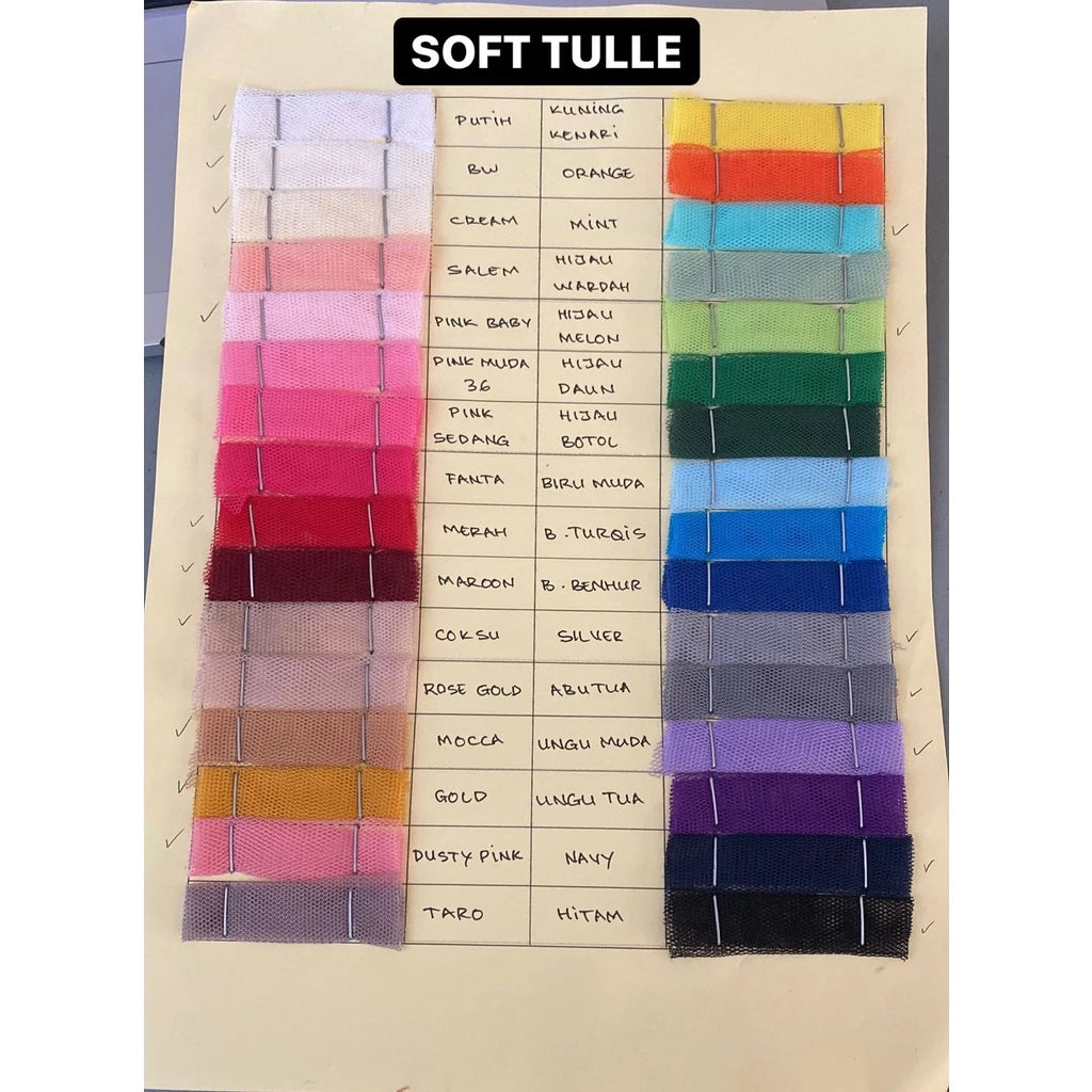 Kain Tile Polos / Soft Tulle Tule Stretch