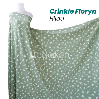 Kain Crinkle Corak Premium/ Bahan Crinkle Corak Flower Premium / Bahan Crinkle Corak Lembut