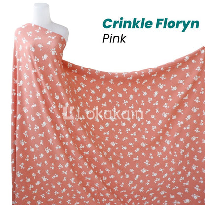 Kain Crinkle Corak Premium/ Bahan Crinkle Corak Flower Premium / Bahan Crinkle Corak Lembut