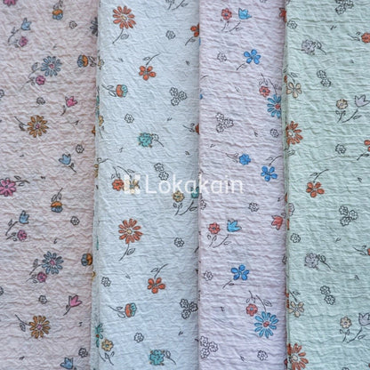 Kain Crinkle Corak Premium/ Bahan Crinkle Corak Flower Premium / Bahan Crinkle Corak Lembut