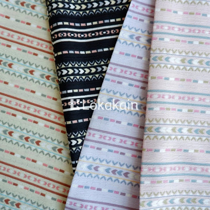 Kain Crinkle Corak Premium/ Bahan Crinkle Corak Flower Premium / Bahan Crinkle Corak Lembut
